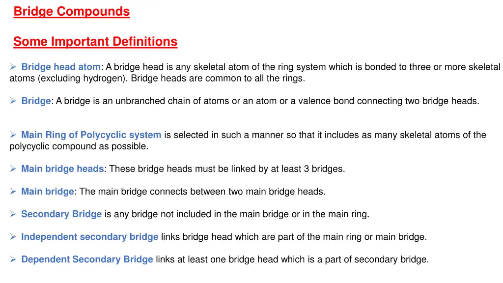 bridge compounds