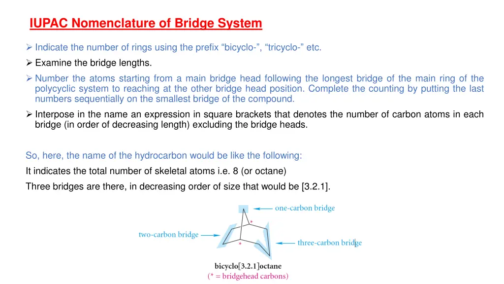 iupac nomenclature of bridge system