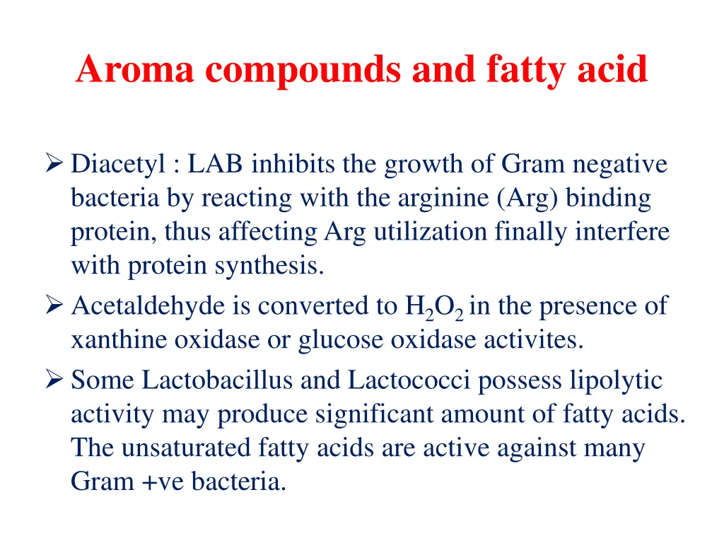 aroma compounds and fatty acid