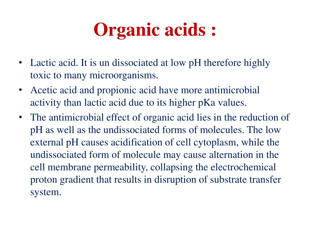 organic acids