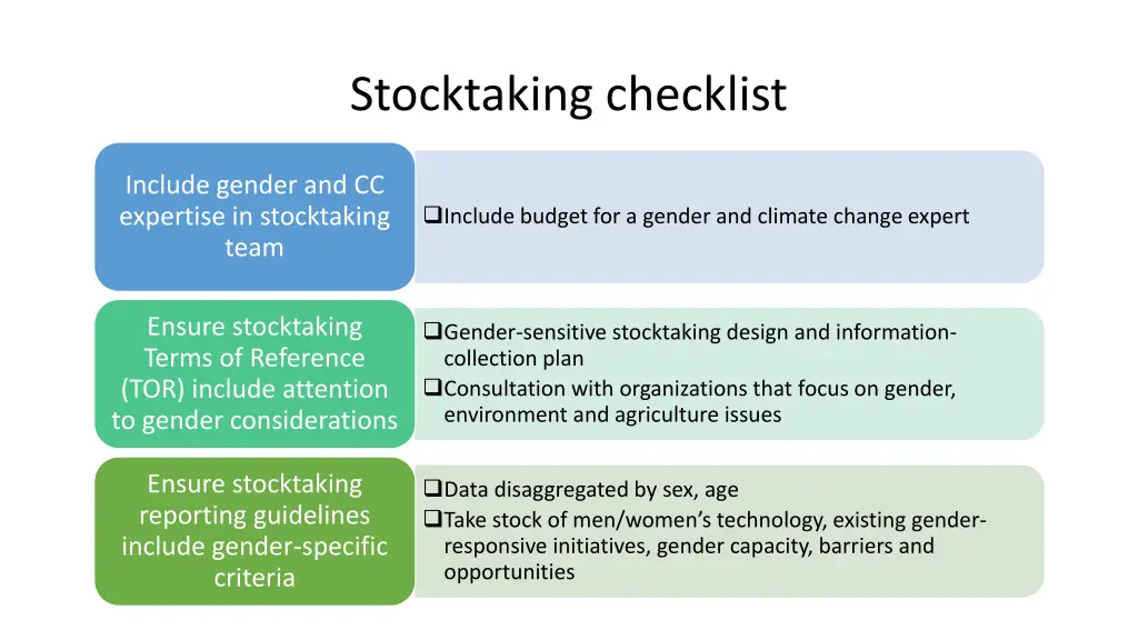 stocktaking checklist