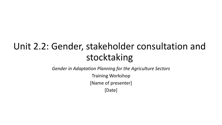 unit 2 2 gender stakeholder consultation