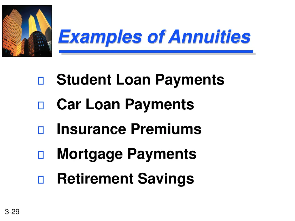 examples of annuities