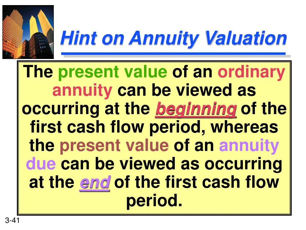 hint on annuity valuation 1