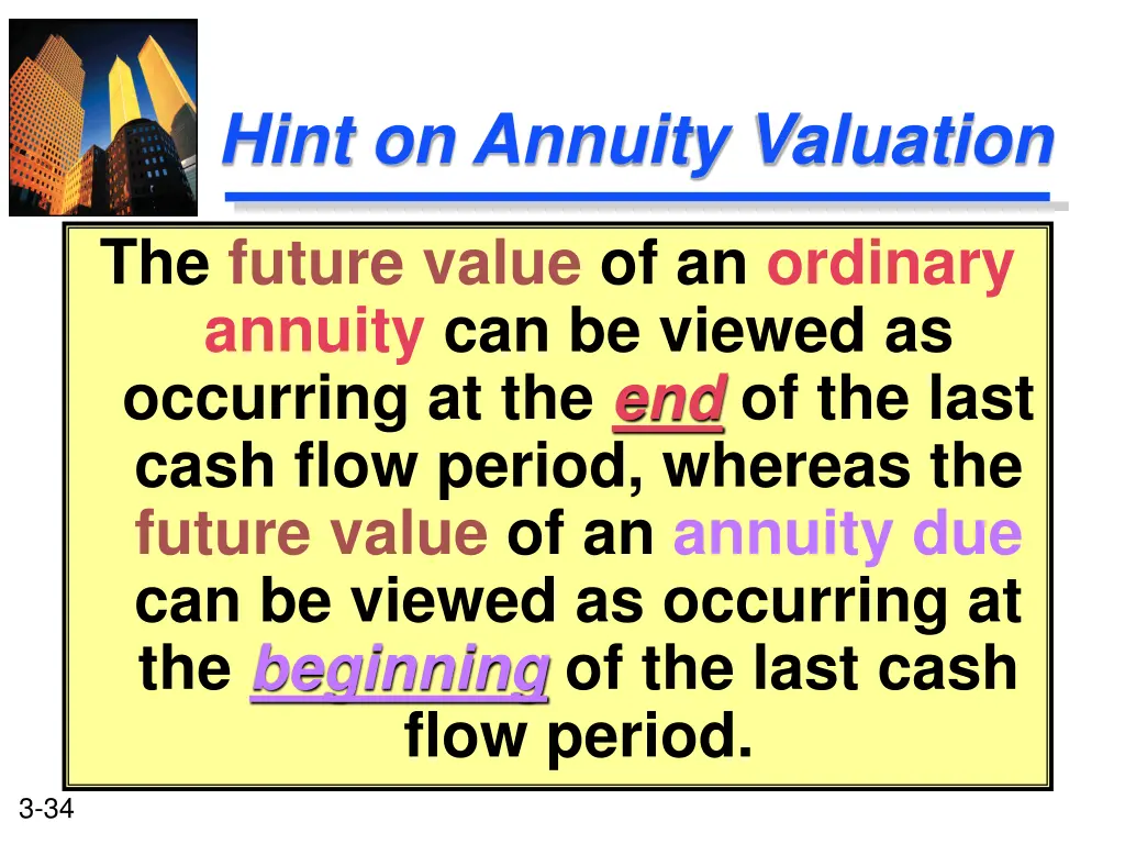 hint on annuity valuation