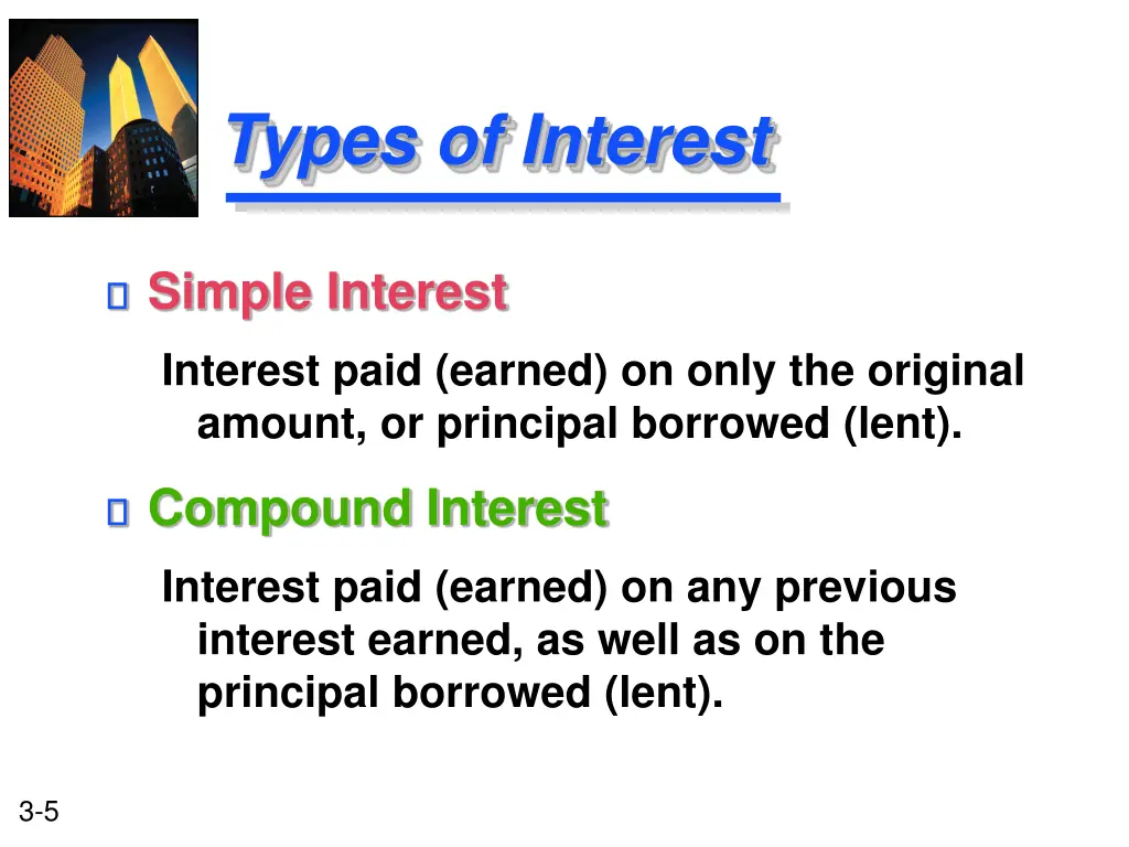 types of interest