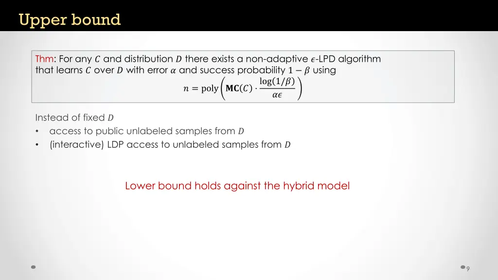 upper bound