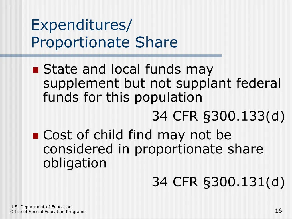 expenditures proportionate share