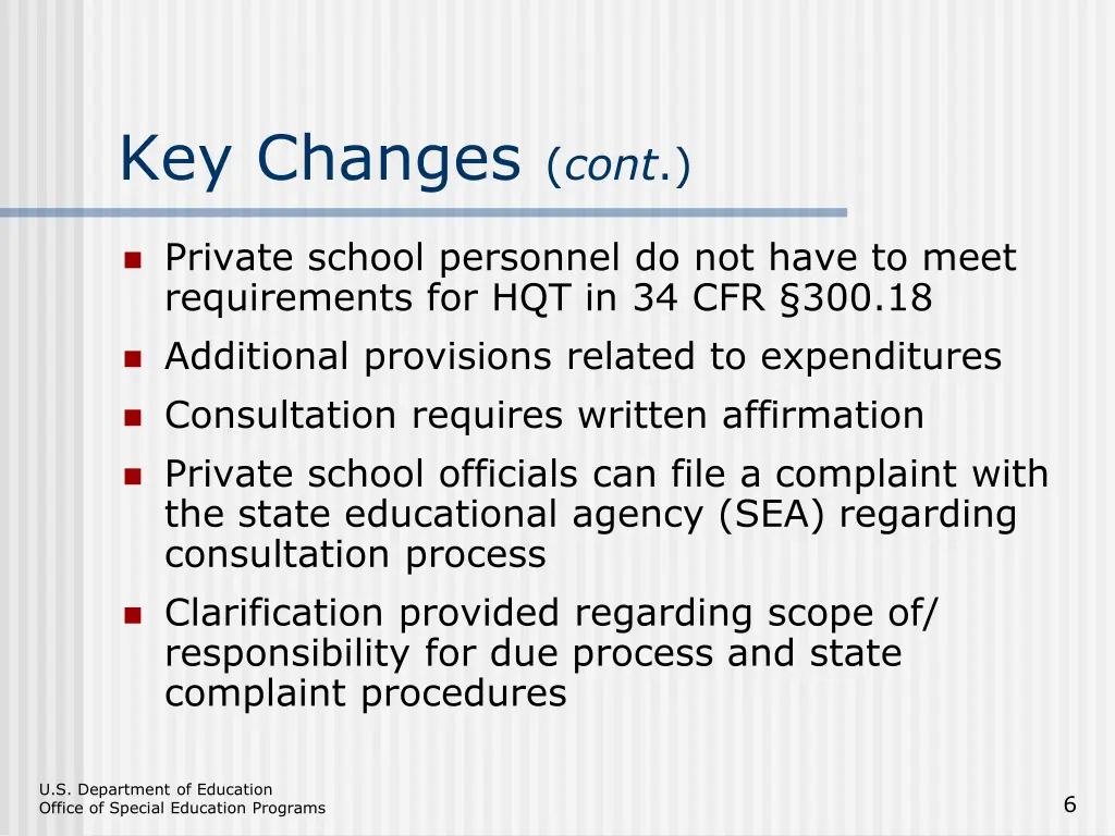 key changes cont