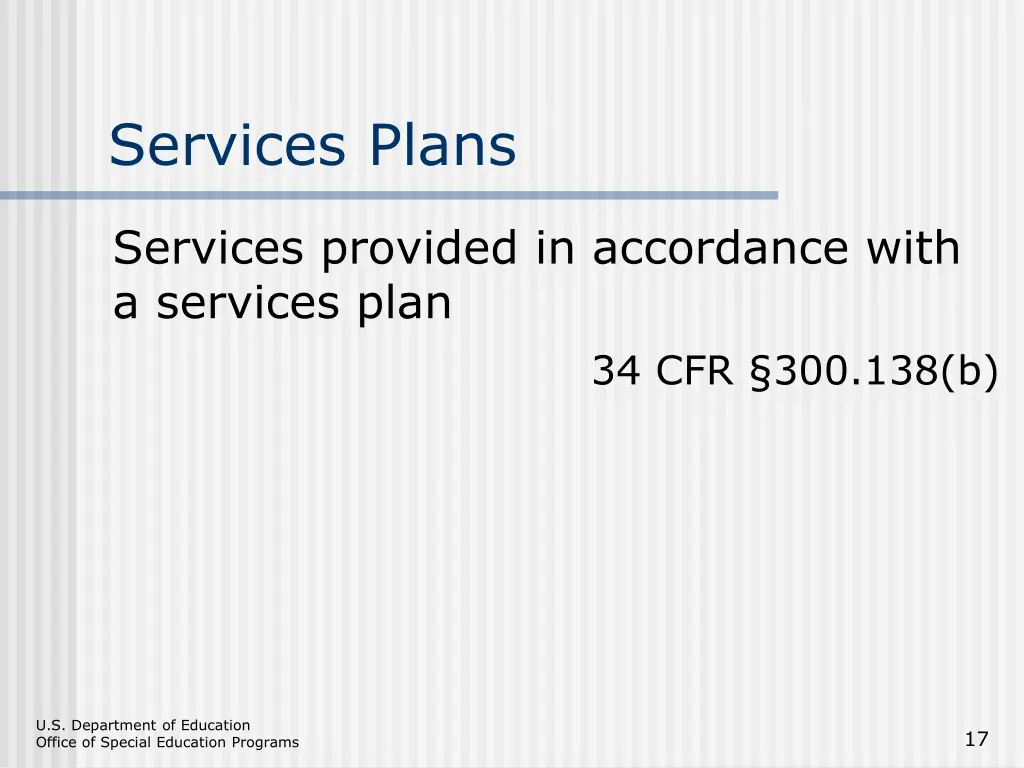 services plans