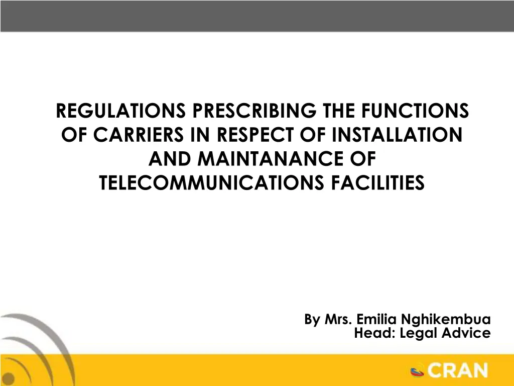 regulations prescribing the functions of carriers