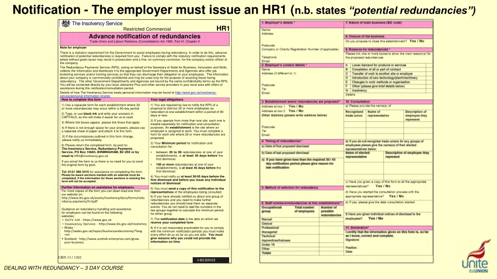 notification the employer must issue