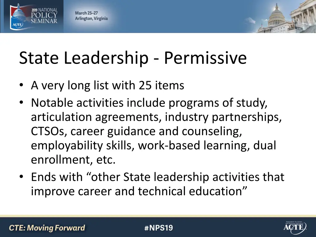 state leadership permissive