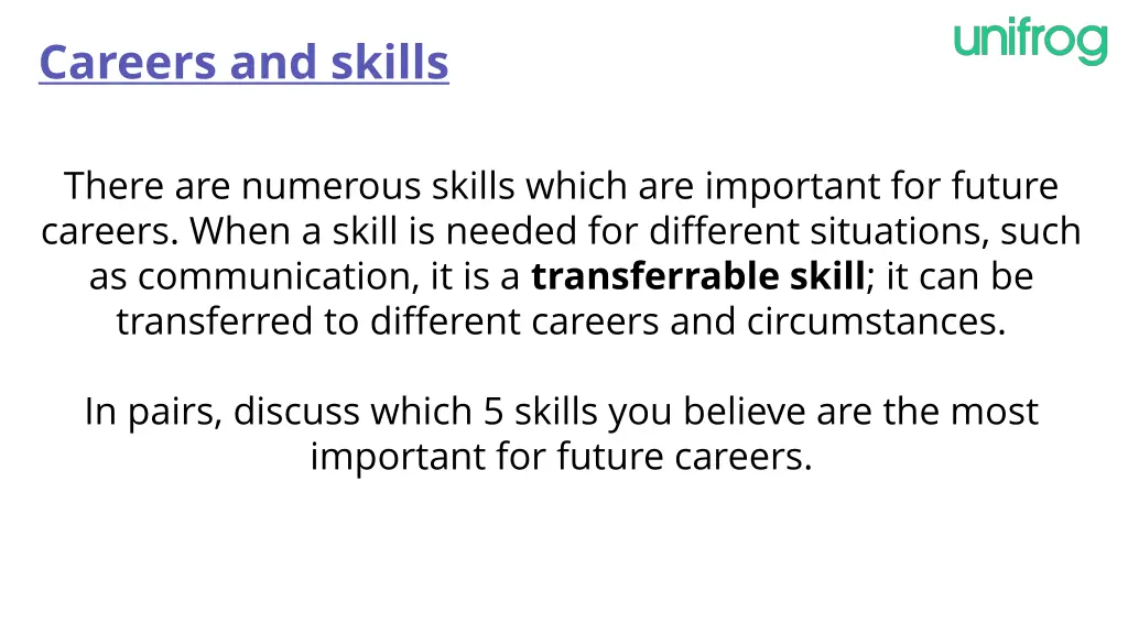 careers and skills