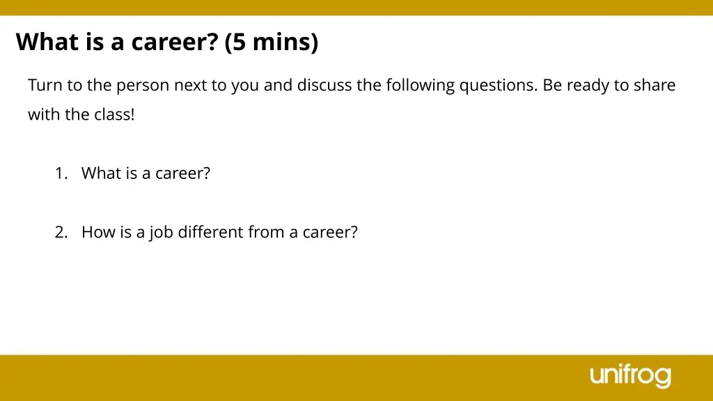 what is a career 5 mins