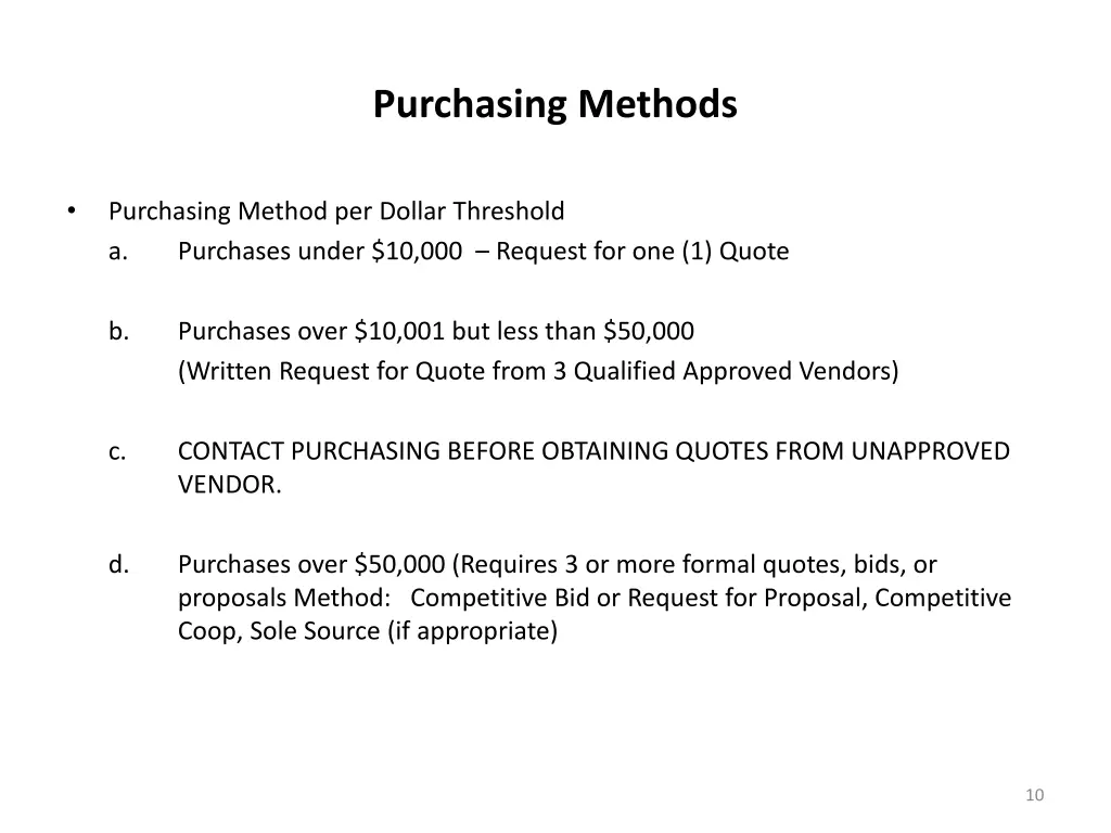 purchasing methods