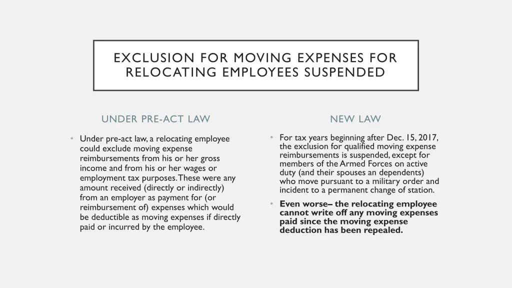 exclusion for moving expenses for relocating