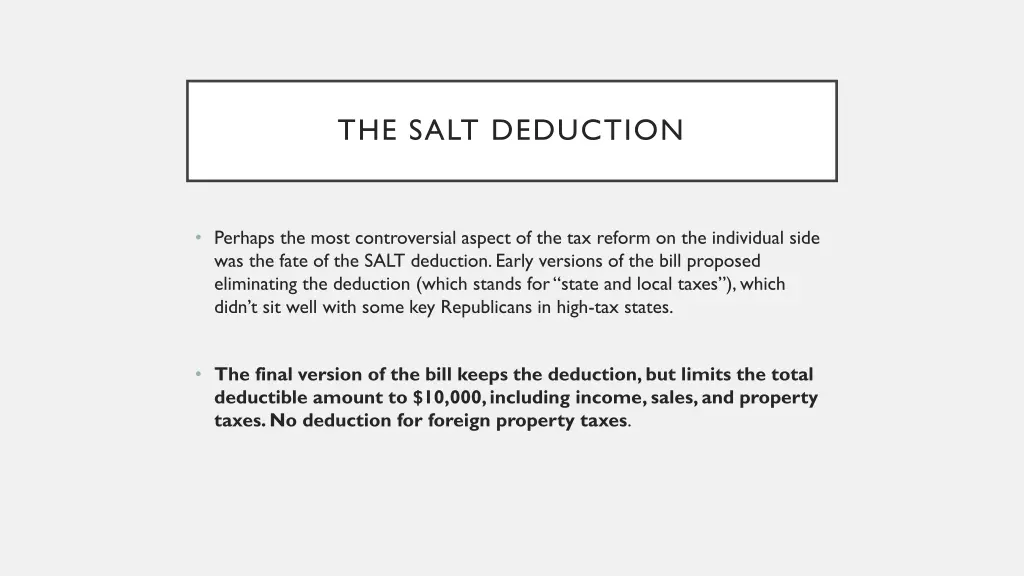 the salt deduction