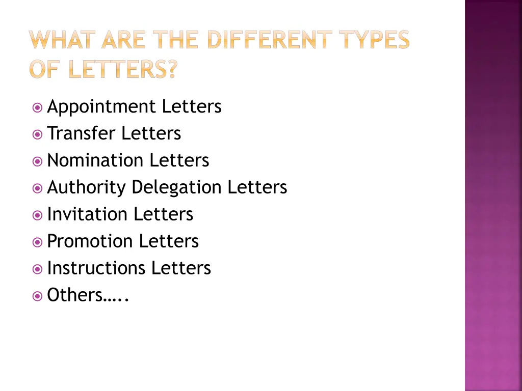 what are the different types of letters