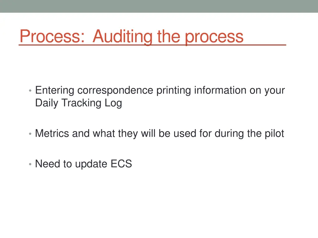 process auditing the process