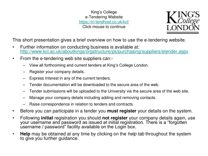 king s college e tendering website https