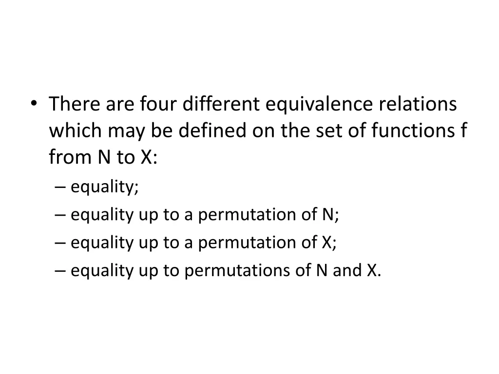 there are four different equivalence relations