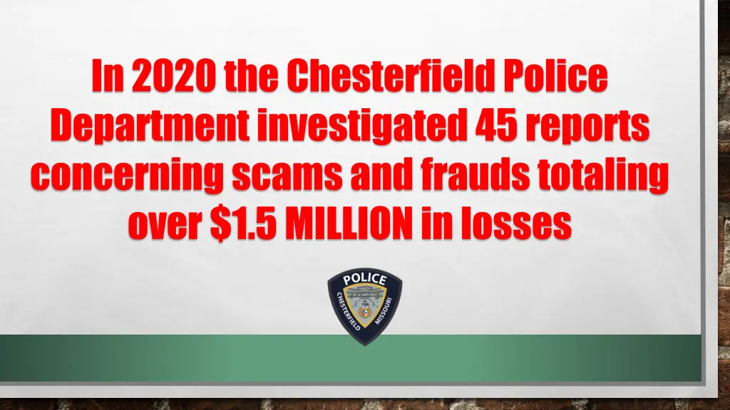 in 2020 the chesterfield police department