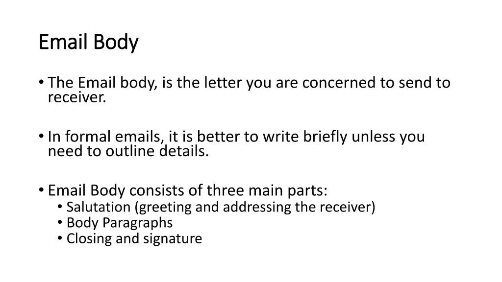 email body email body