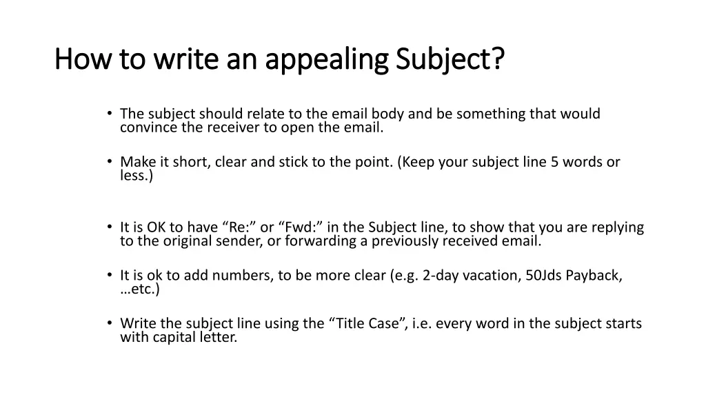 how to write an appealing subject how to write
