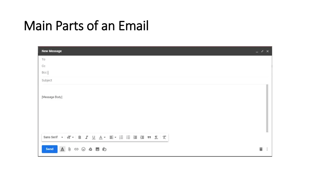 main parts of an email main parts of an email 1