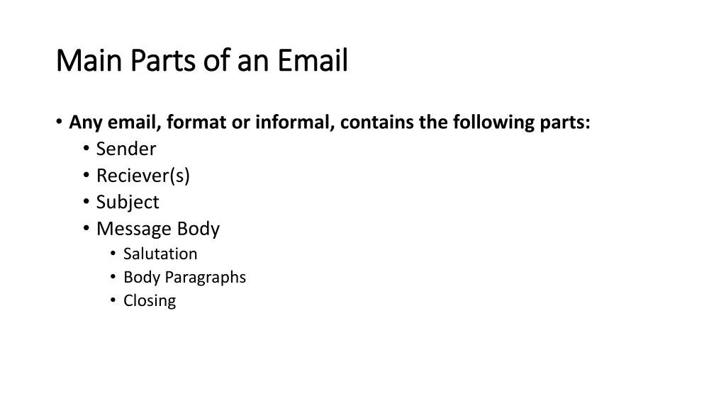 main parts of an email main parts of an email