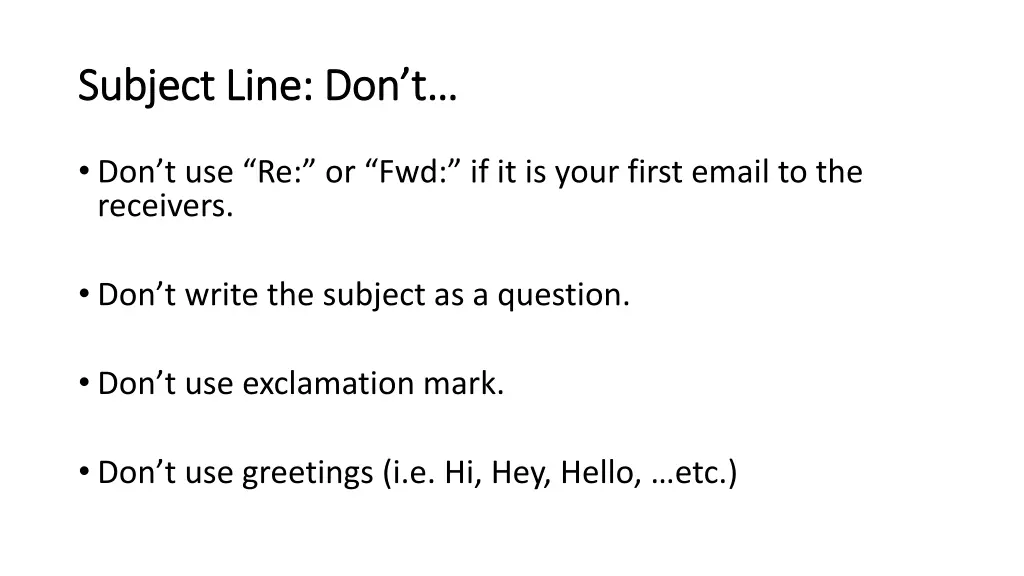 subject line don subject line don t t