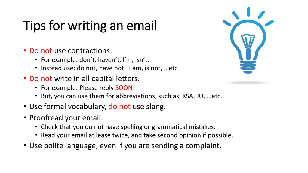 tips for writing an email tips for writing