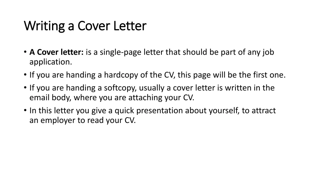 writing a cover letter writing a cover letter