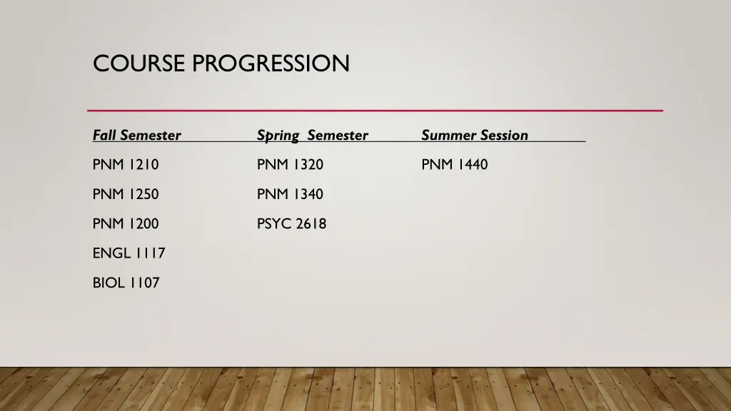 course progression