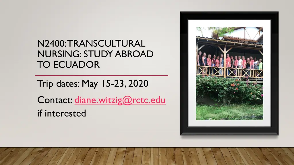 n2400 transcultural nursing study abroad