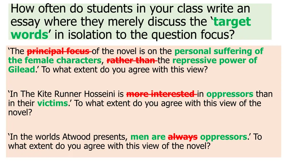 how often do students in your class write