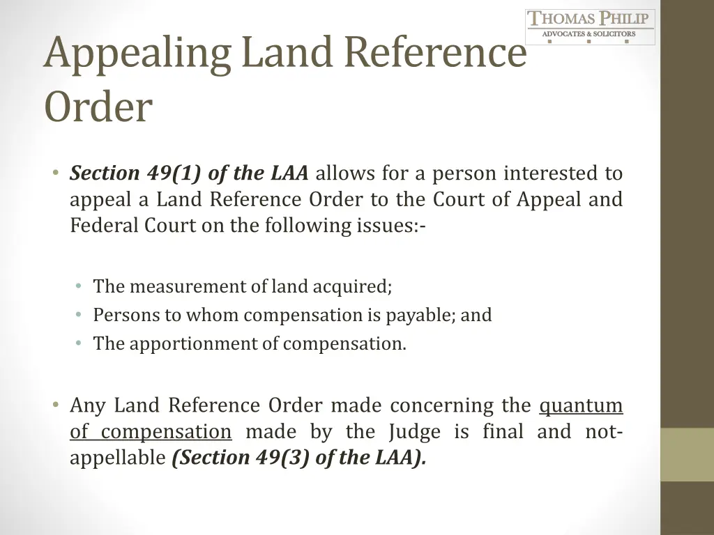 appealing land reference order