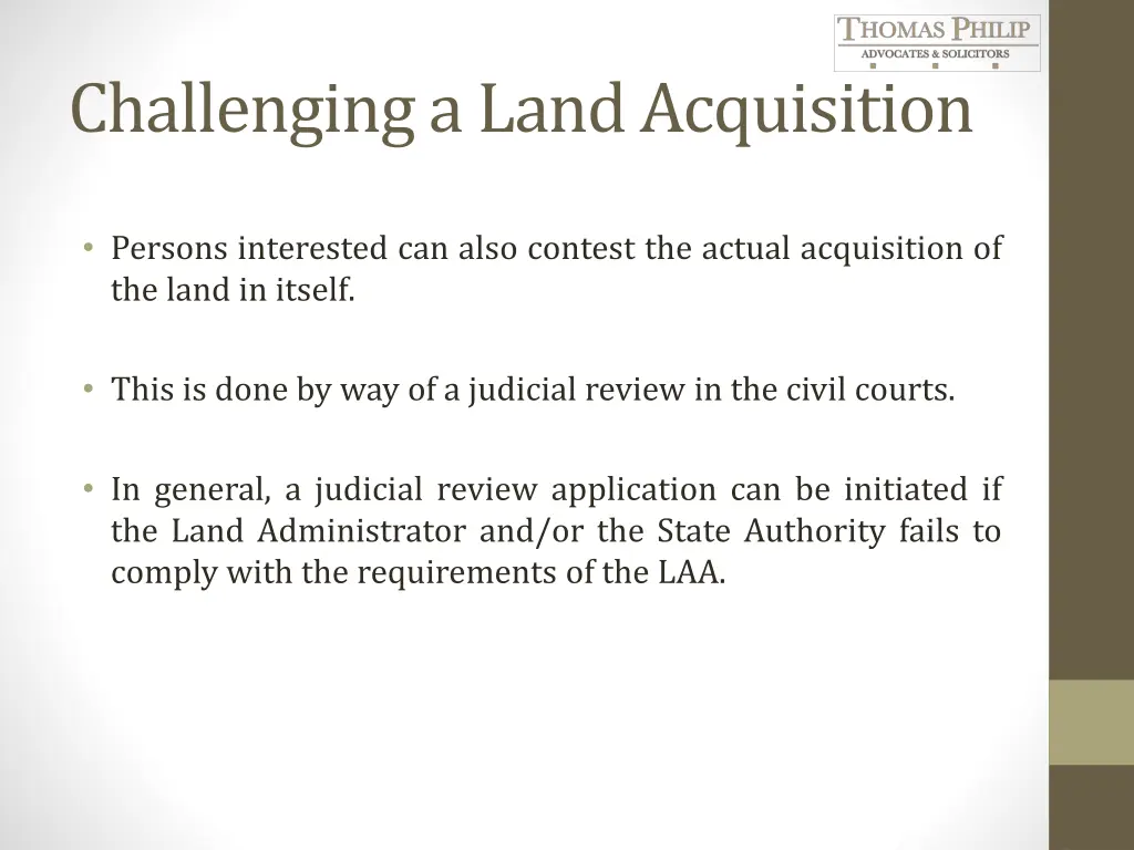 challenging a land acquisition