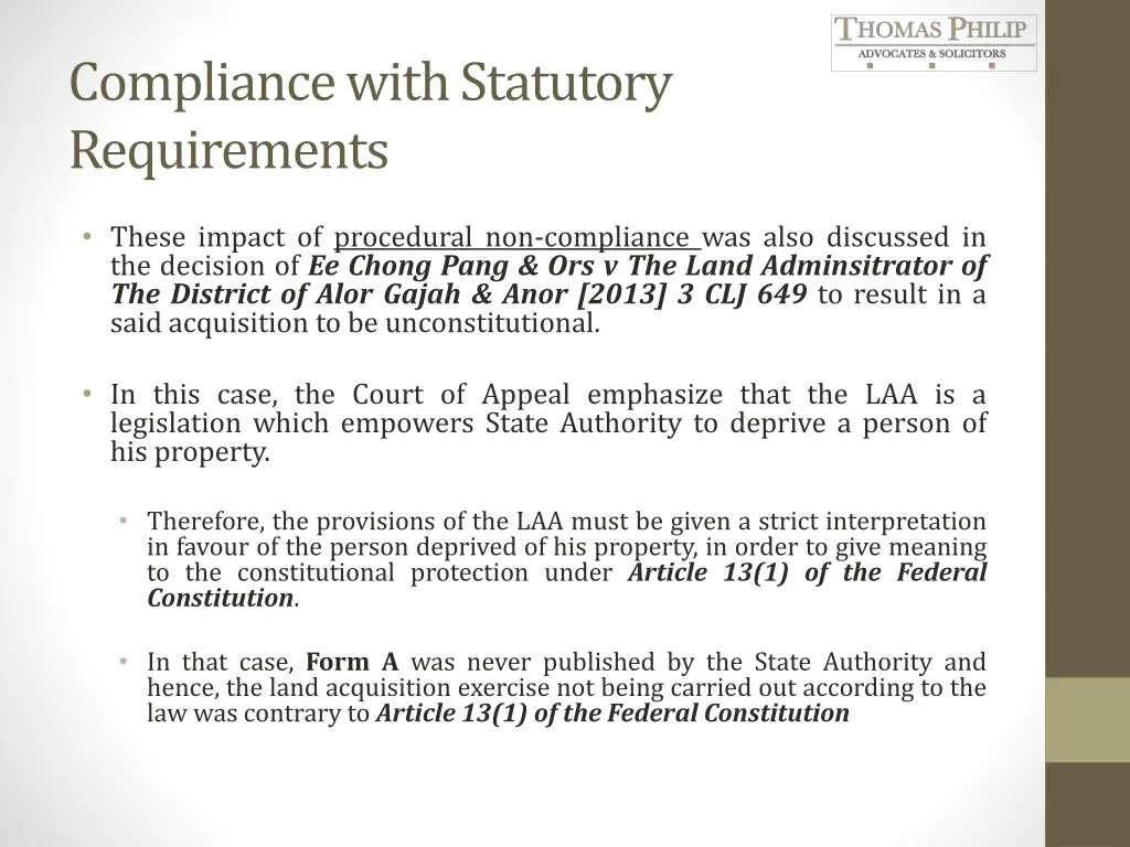 compliance with statutory requirements 1