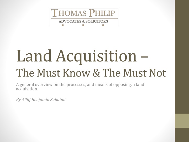 land acquisition the must know the must not