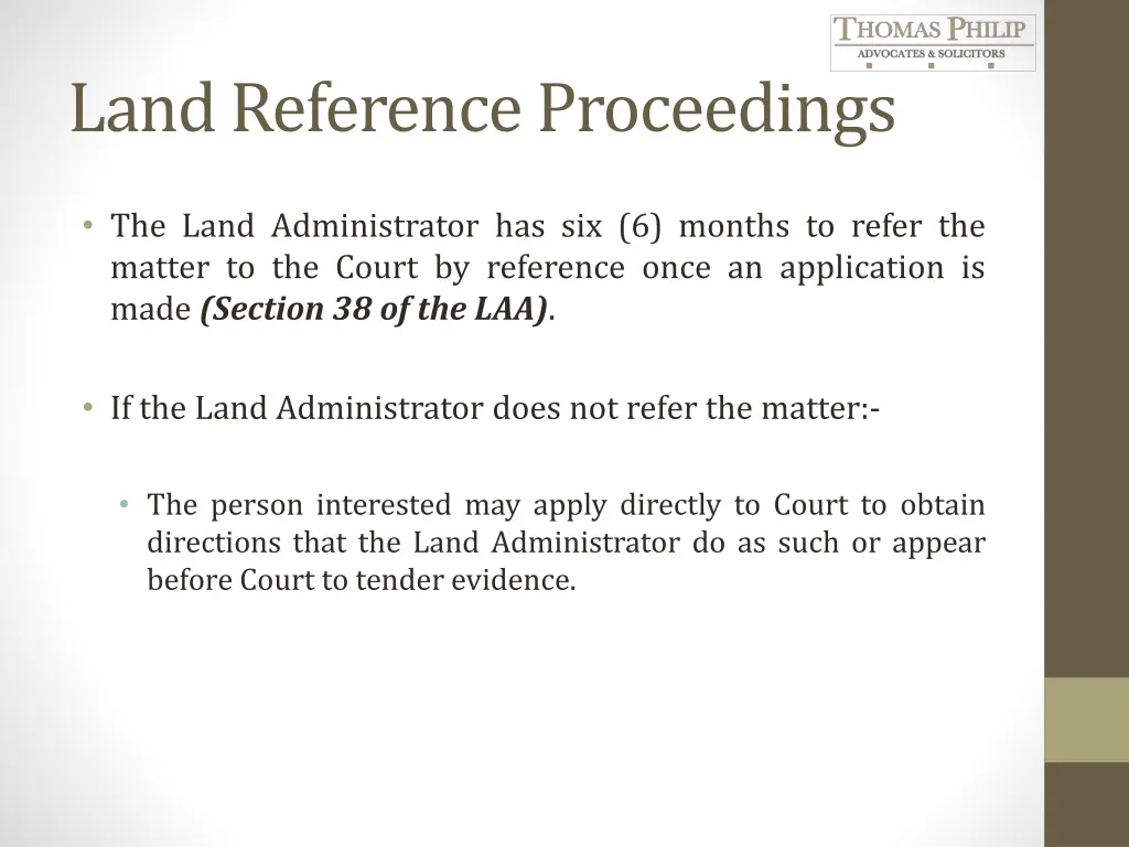 land reference proceedings 2