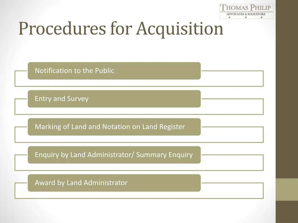 procedures for acquisition