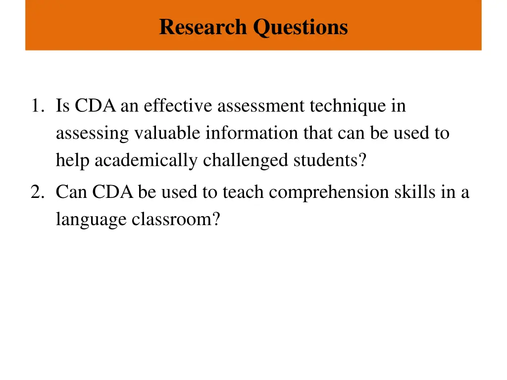 research questions