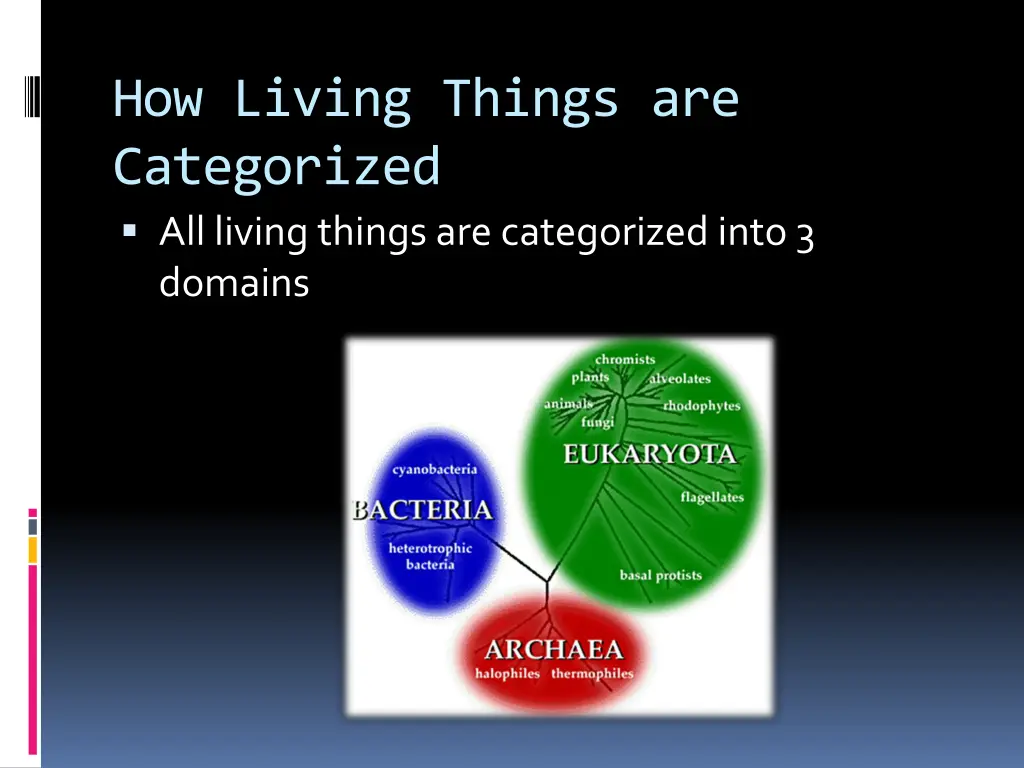 how living things are categorized all living