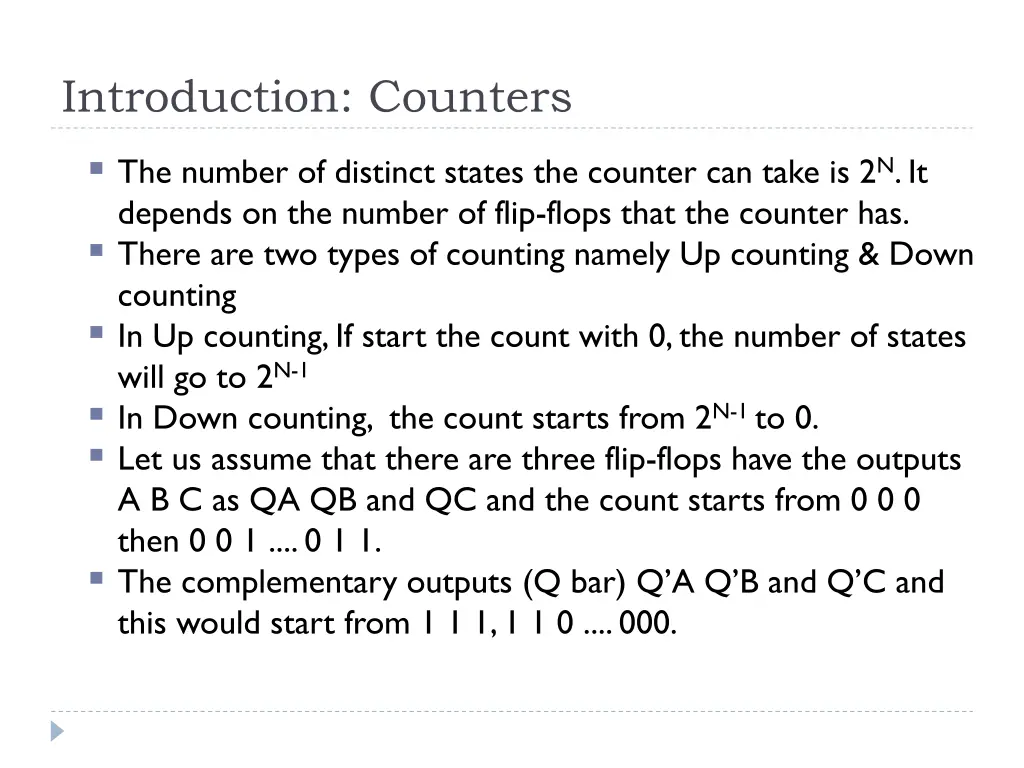 introduction counters 4