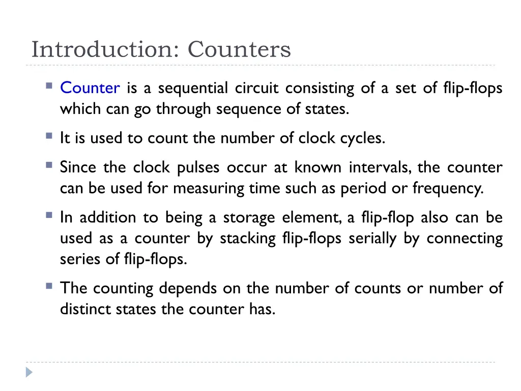 introduction counters