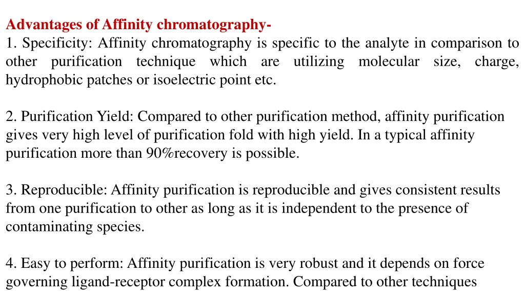 advantages of affinity chromatography