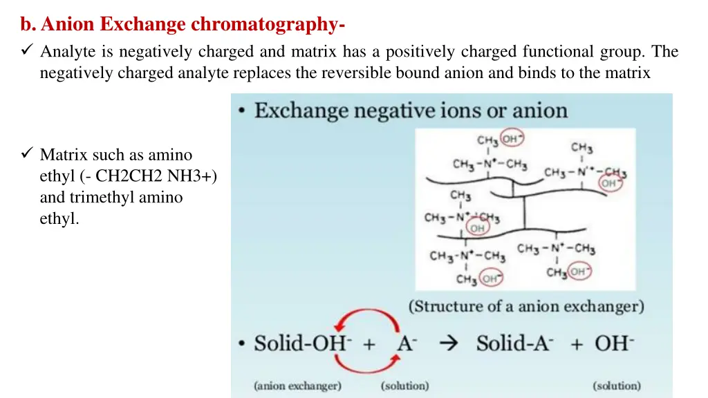 b anion exchange chromatography analyte