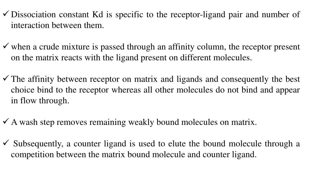 dissociation constant kd is specific